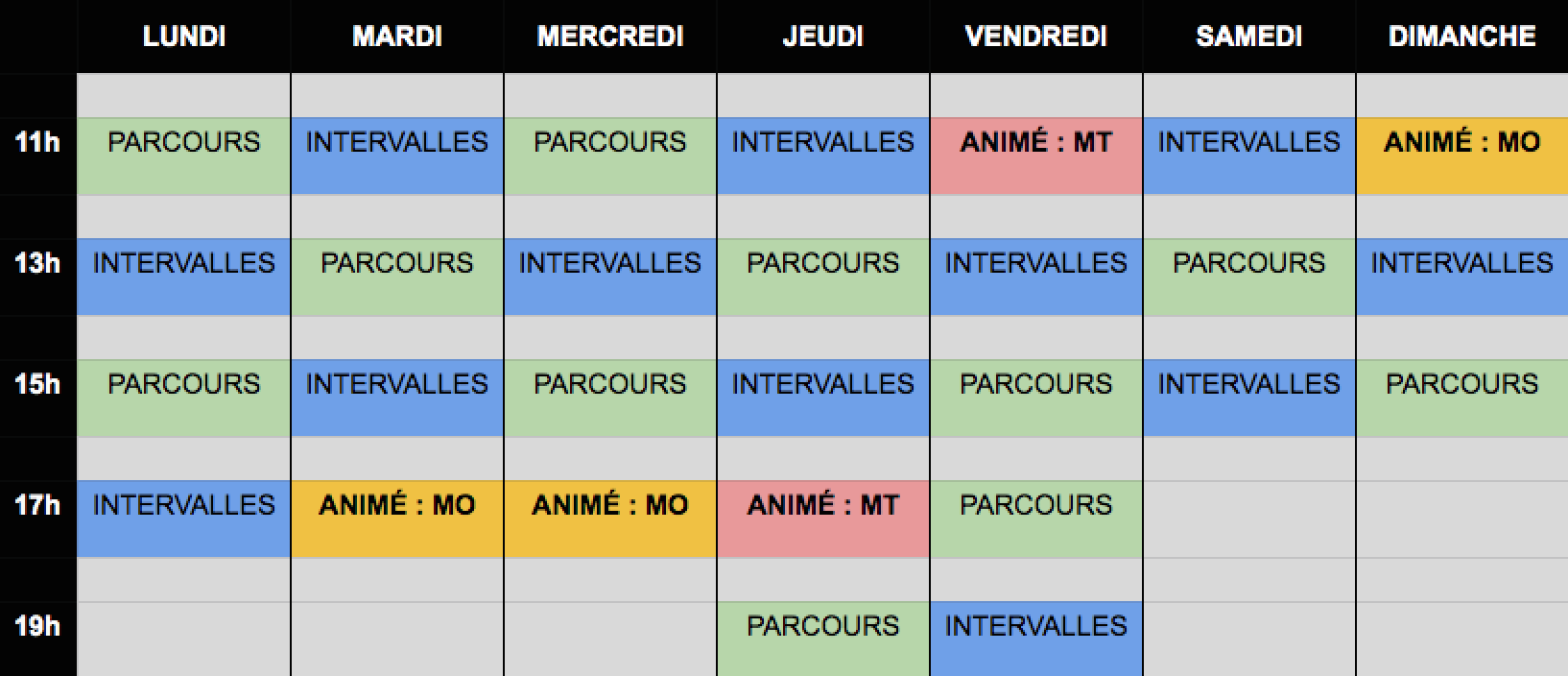 horaires cours spinning mont tremblant 2019-2020