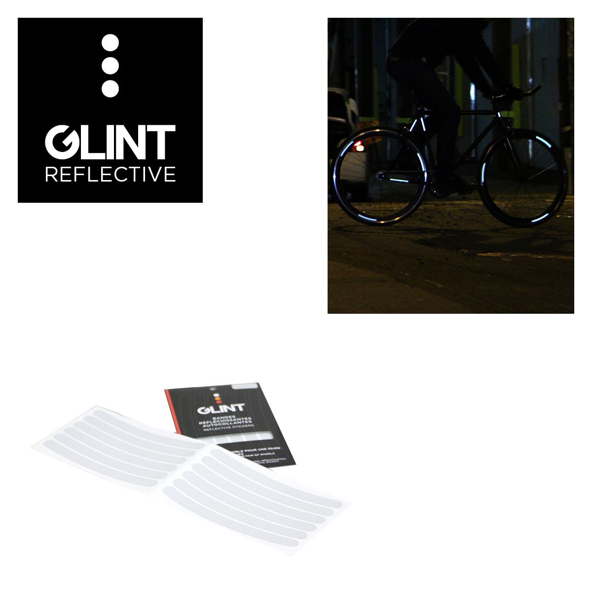 Glint Reflective Sticker Set For Wheels - White