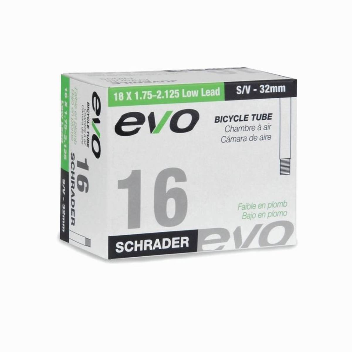 Chambre à air Evo schrader, 32mm, 18x1.75-2.125