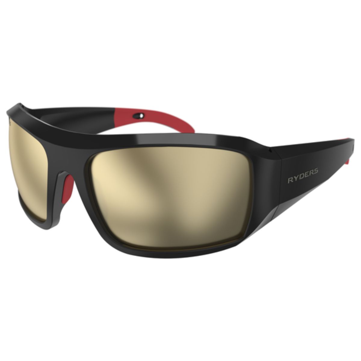 Ryders Powell Black Red Polarized Glasses - Brown Lens